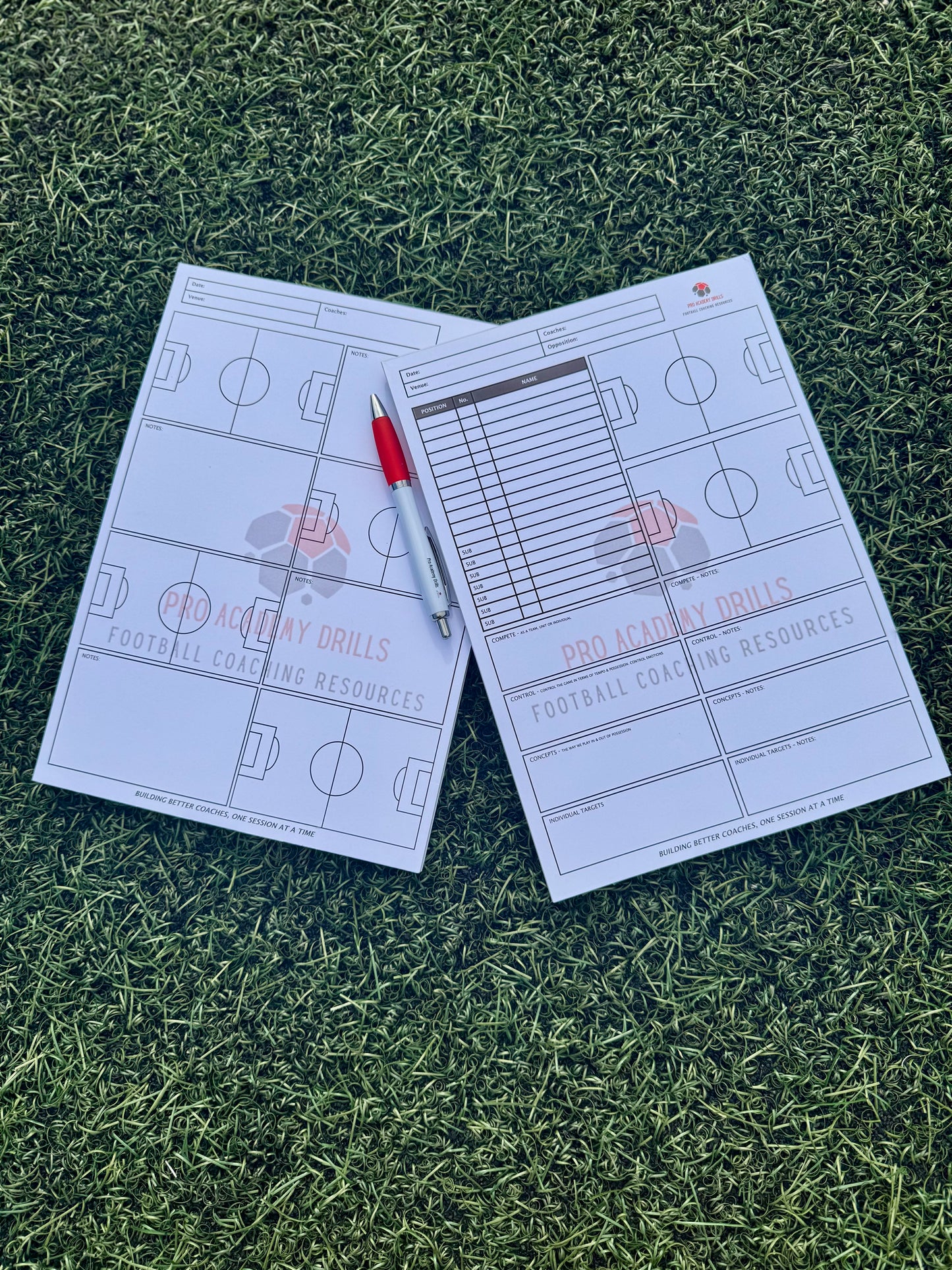 Football Coaching Notepad Bundle – A4 Session Planner & Match Day Planner (2-Pack, 50 Pages Each)